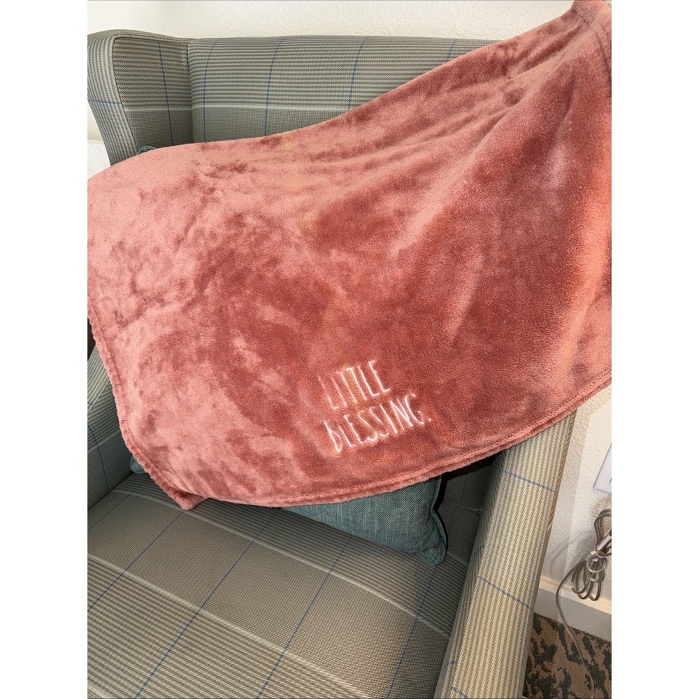 Rae Dunn Little Blessing Baby Blanket Plush